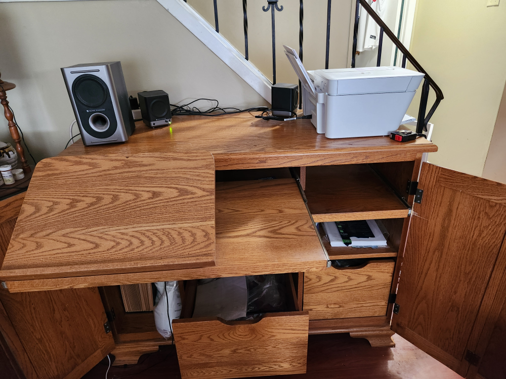 Wooden Desk with Storage - photo 2