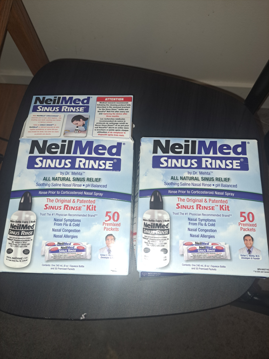 1 unopened and 1 opened NeilMed Sinus Rinse Kits