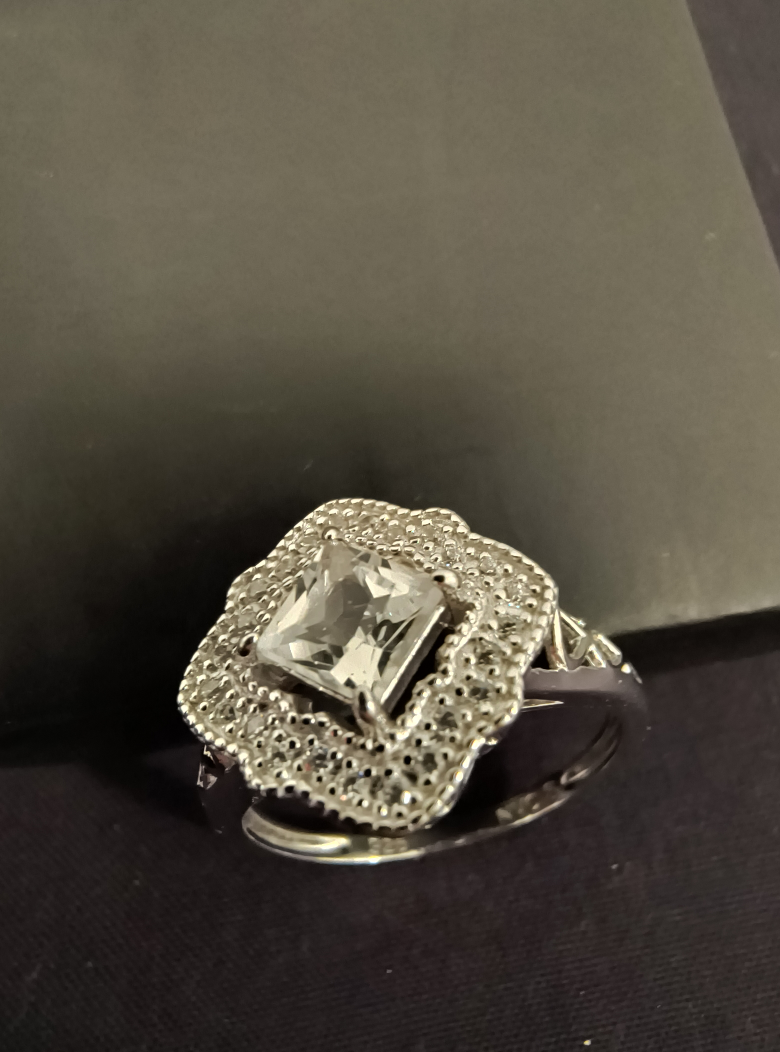 Sterling Silver Genuine White Topaz Ring