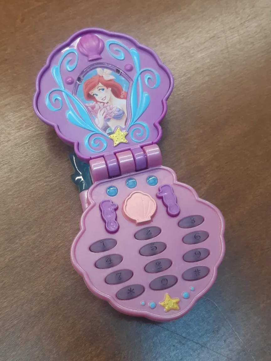 vintage Disney Little Mermaid Ariel Shell Phone toy thumbnail