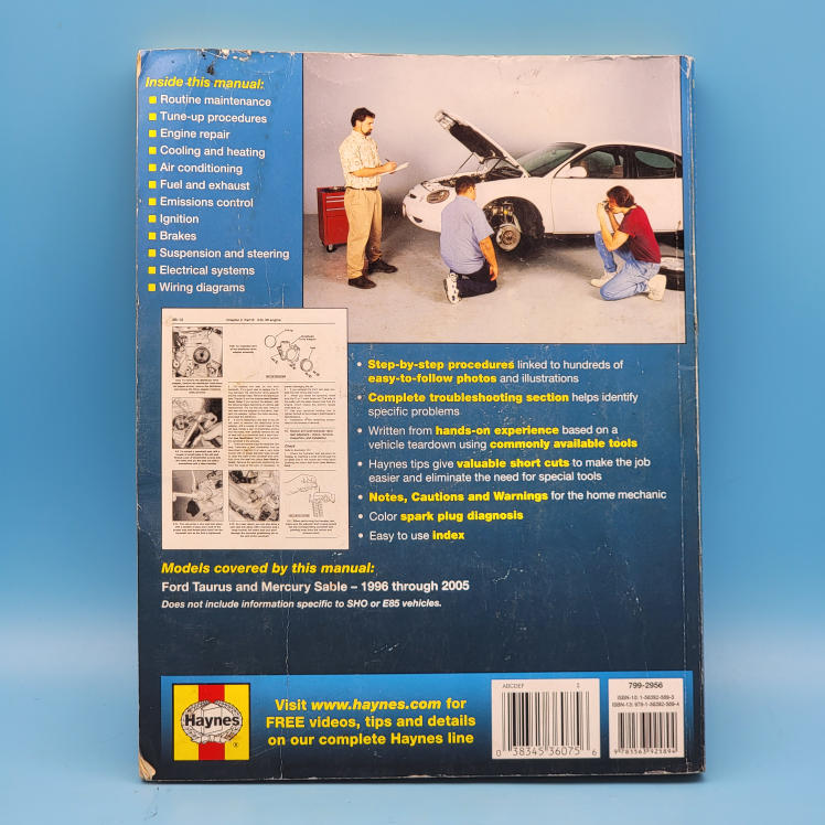 🥳VGC🤩 Ford Taurus & Mercury Sable 1996-2005 Haynes Repair Manual - photo 3