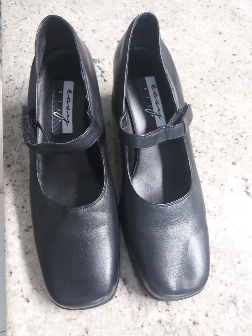 Easy Step Black Leather Mary Janes thumbnail