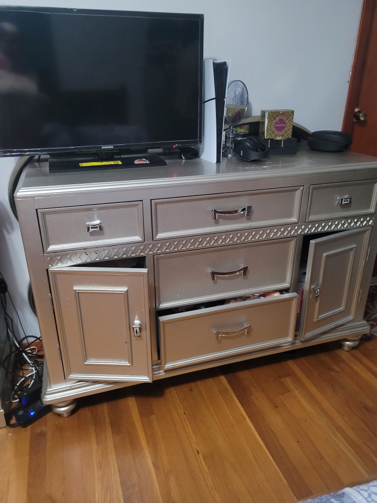 Silver Dresser with Drawers and Cabinets - photo 2