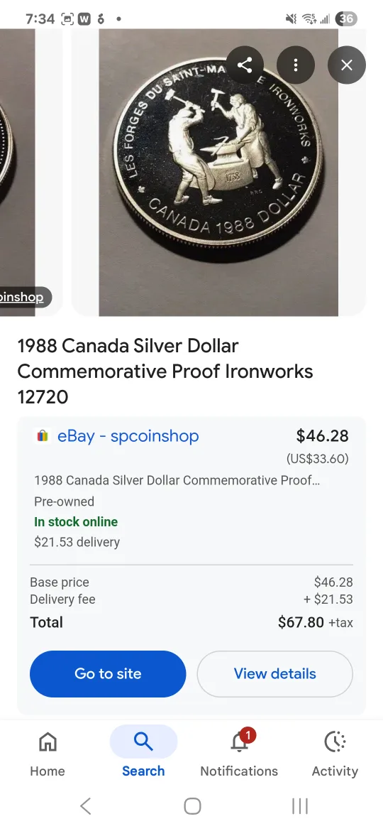 1988 Canada Dollar - Les Forges du Saint-Maurice image indicator(6)