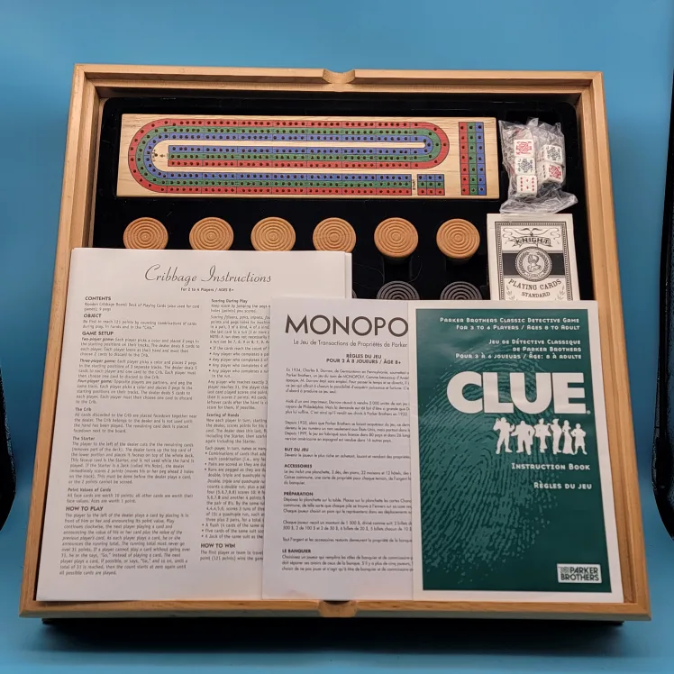 🥳NEW🤩 Monopoly & Clue Classic + 6 Games Set - Complete image indicator(5)