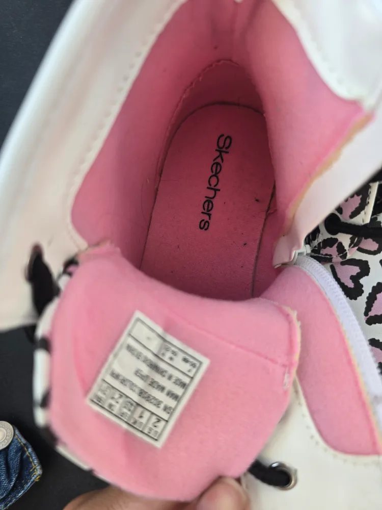 Skechers Girl's Boots - White/Pink Leopard Print image indicator(3)