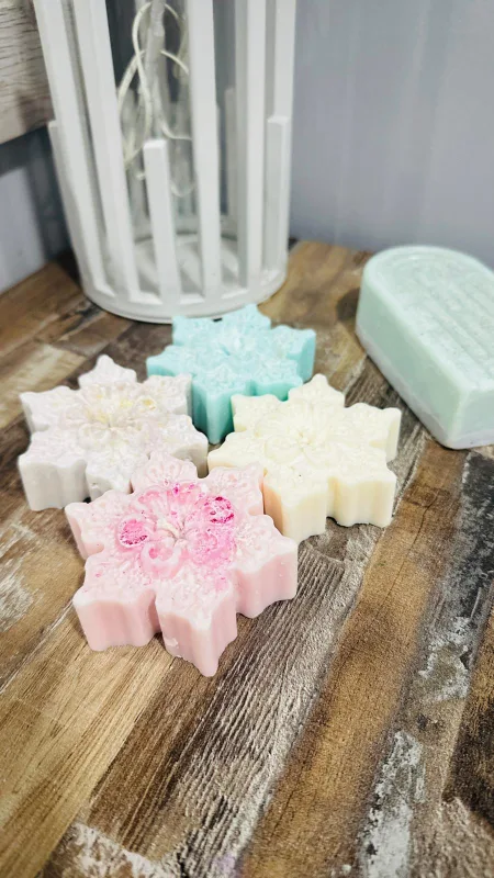Snowflake Shaped Candles + FREE RAINBOW Shaped Candle