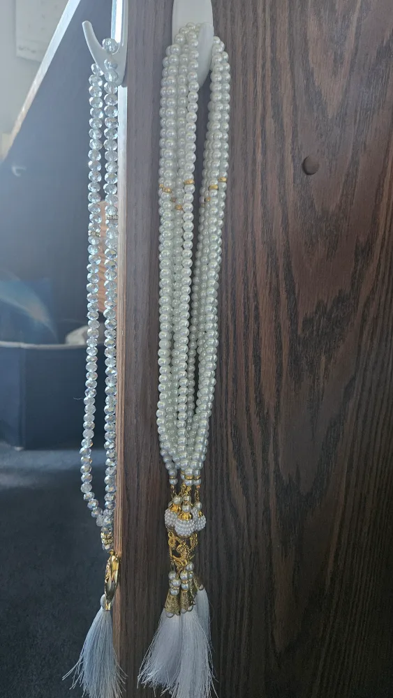Pearl Beaded Necklace with Tassels thumbnail