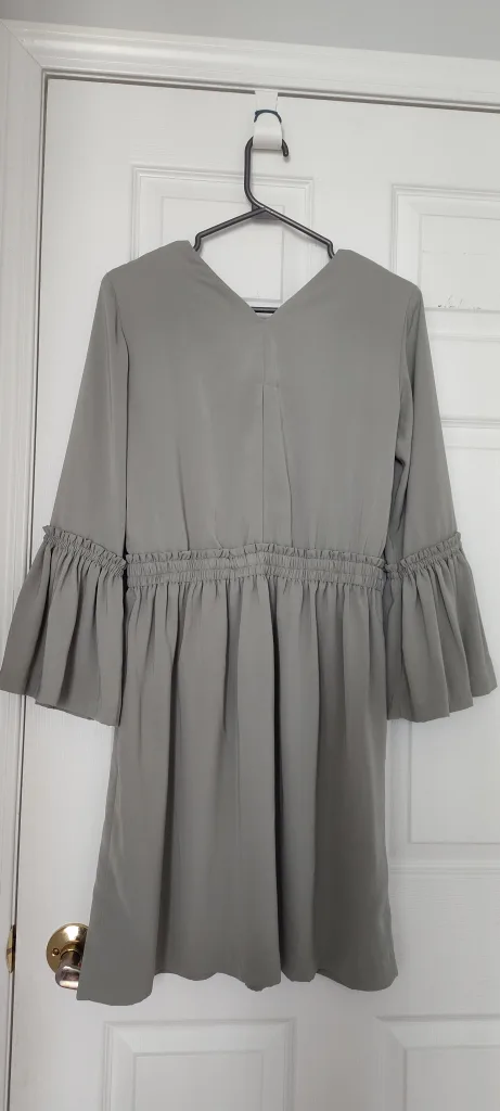 Y.A.S Sage Green Dress with Ruffle Sleeves image indicator(2)