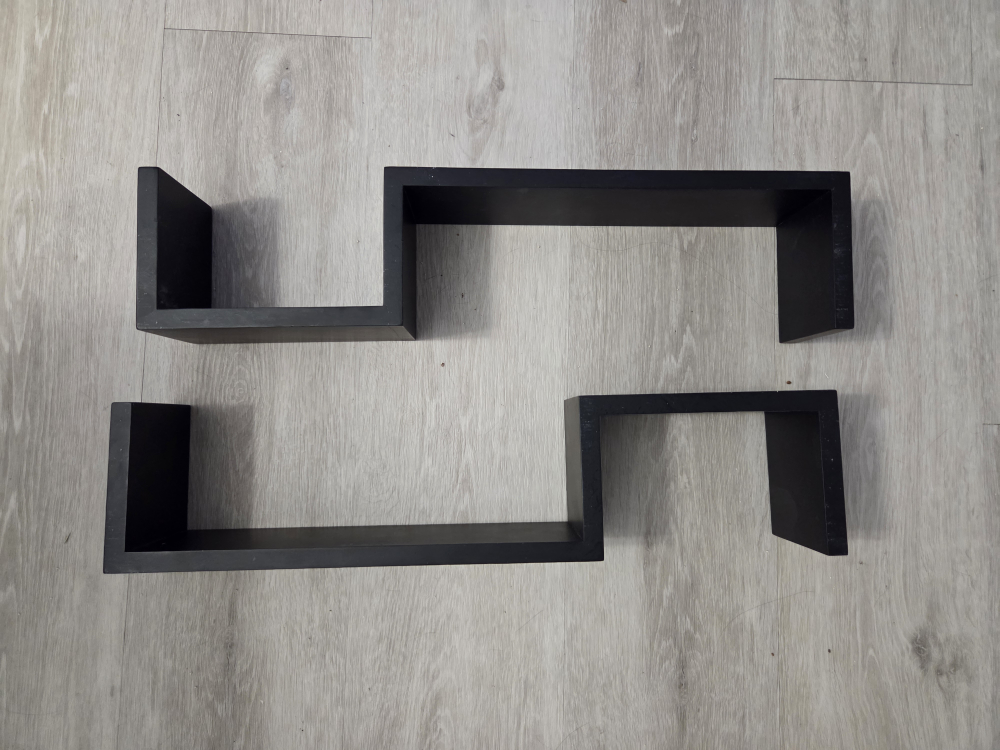 Black Dual Level Shelves(2)
