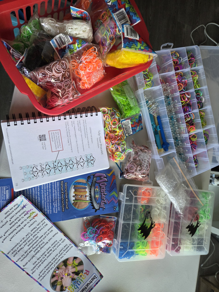 Rainbow Loom Lot with Bands & Accessories