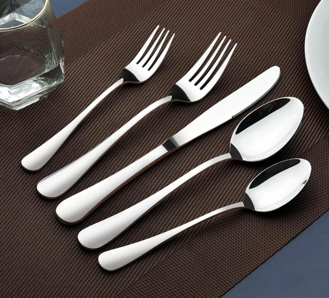40 Pieces, Set for 8, Heavy Duty Stainless Steel Flatware Set thumbnail