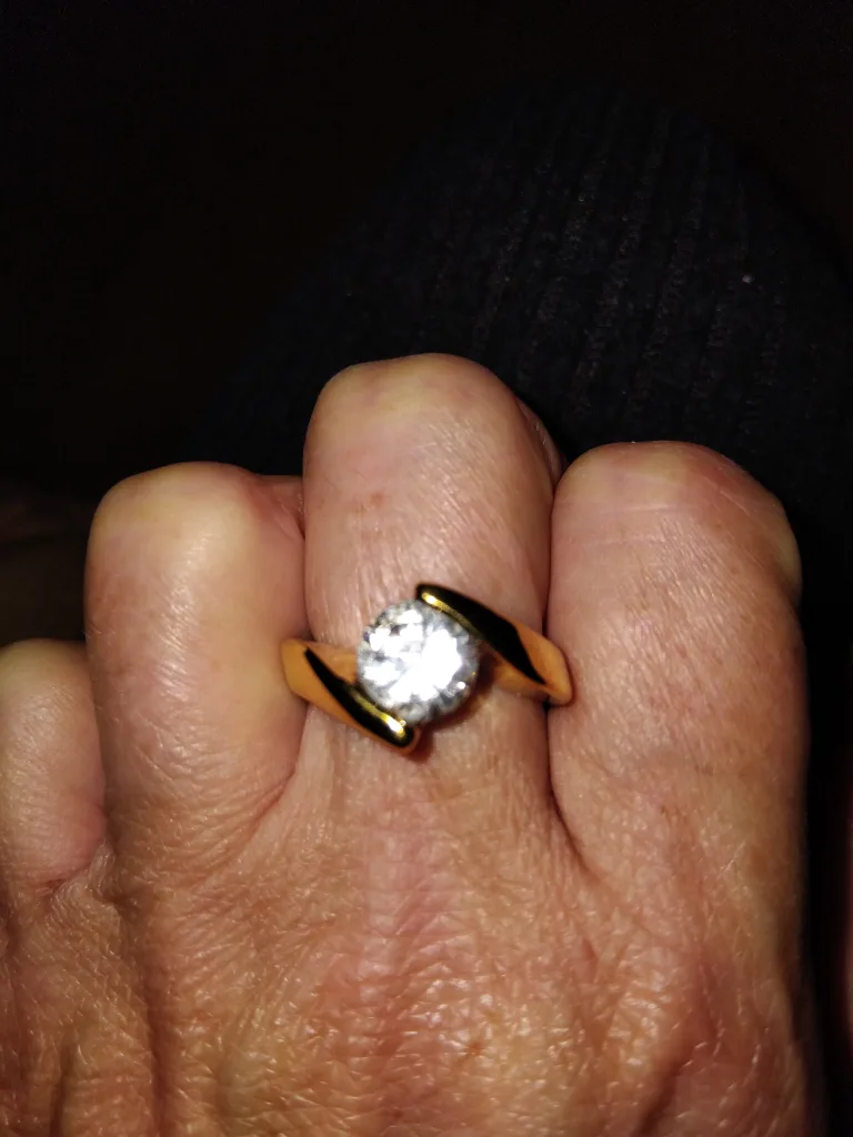 Gold Ring with White Stone thumbnail
