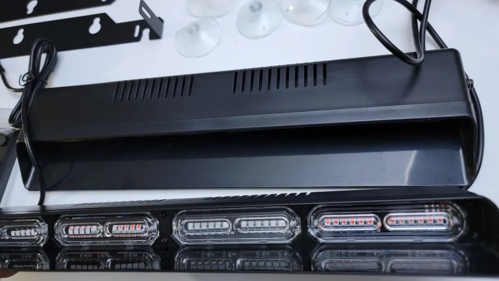 48 LED Dash Strobe Light Bar w/ Digital Controller – Red/Blue image indicator(3)