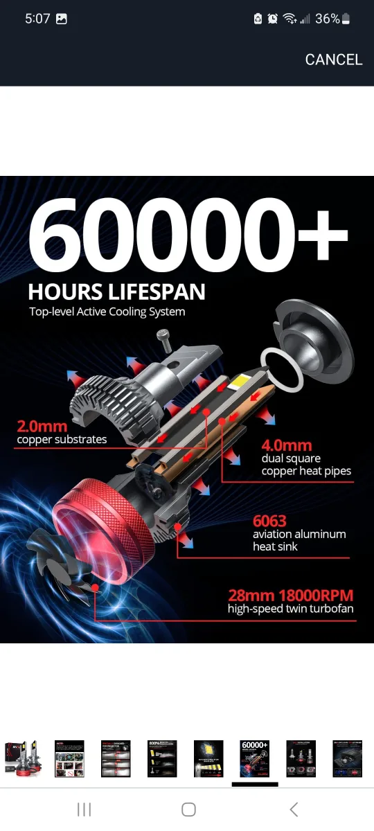 SNGL H7 LED Headlight Bulbs 2 pack - New image indicator(7)