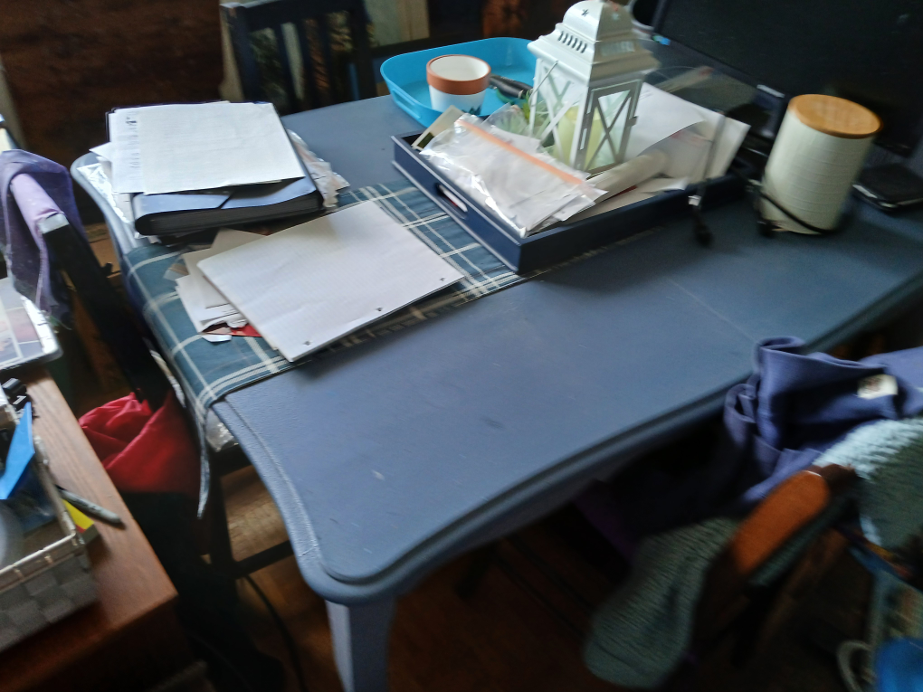Blue Painted Hutch and dining table