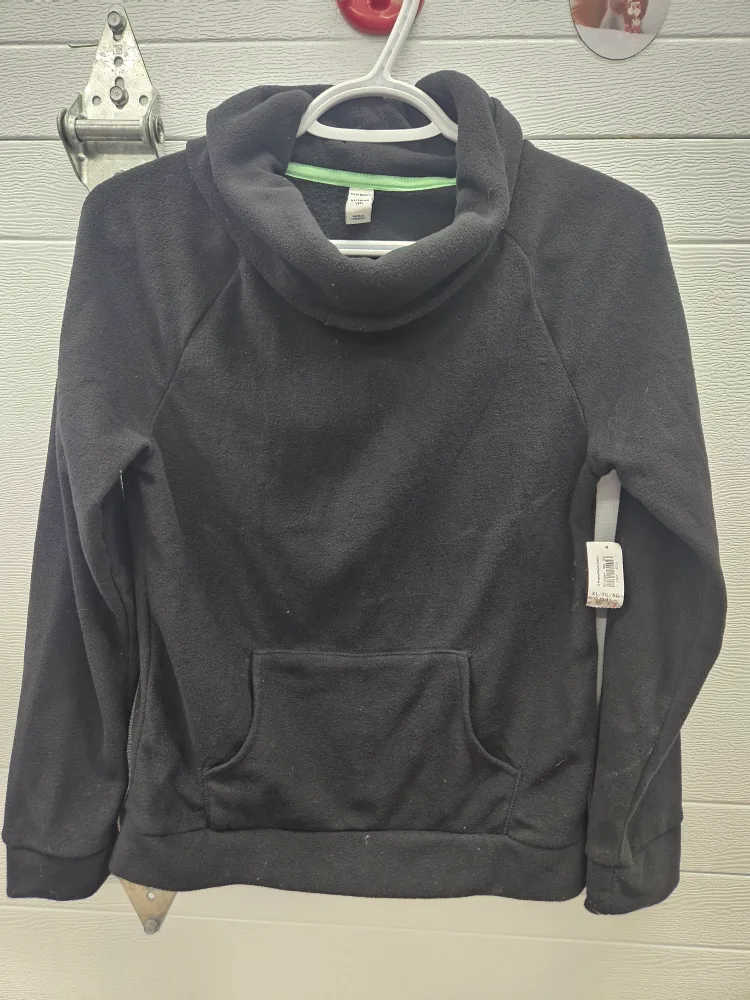 Old Navy Black Fleece Pullover XL (14) thumbnail