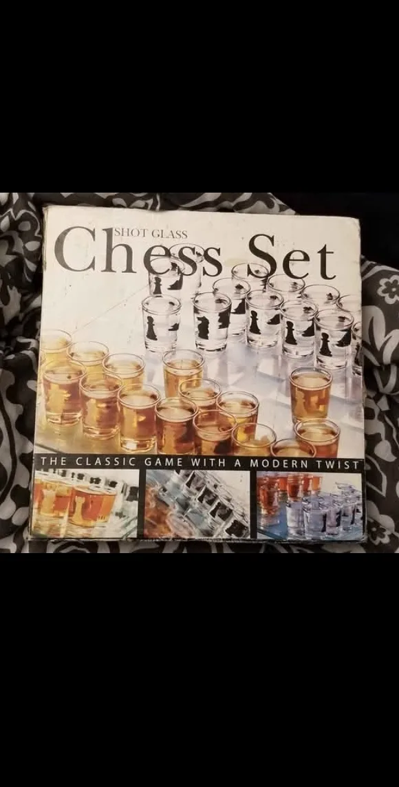 Shot Glass Chess Set Adult Game thumbnail