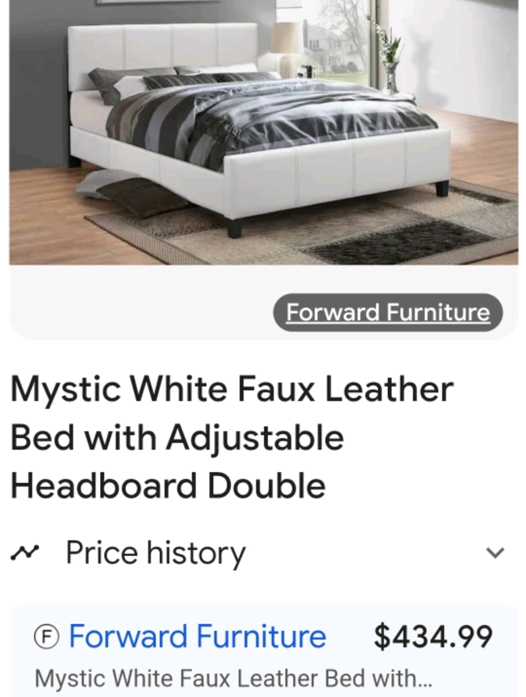White Faux Leather Upholstered  Double Bed Frame - Disassembled