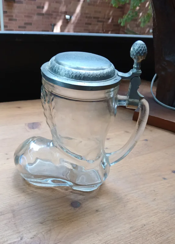 BMF ZINN Boot Glass Stein Made in W. Germany thumbnail