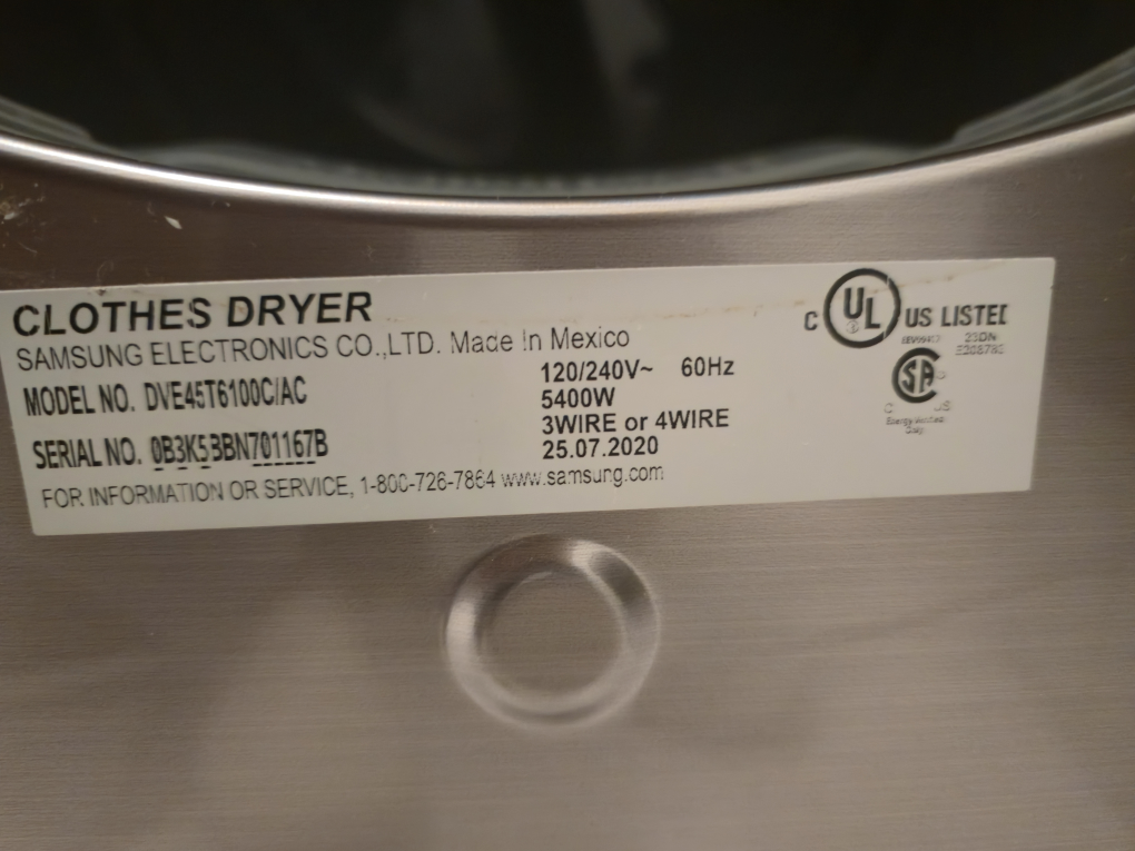 Samsung Clothes Dryer DVE45T6100C/AC - photo 2