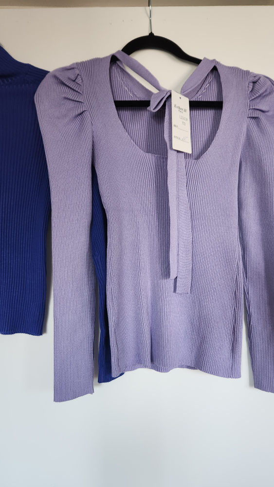 Esther II Lilac Puff Sleeve Knit Top - Size EU - photo 2