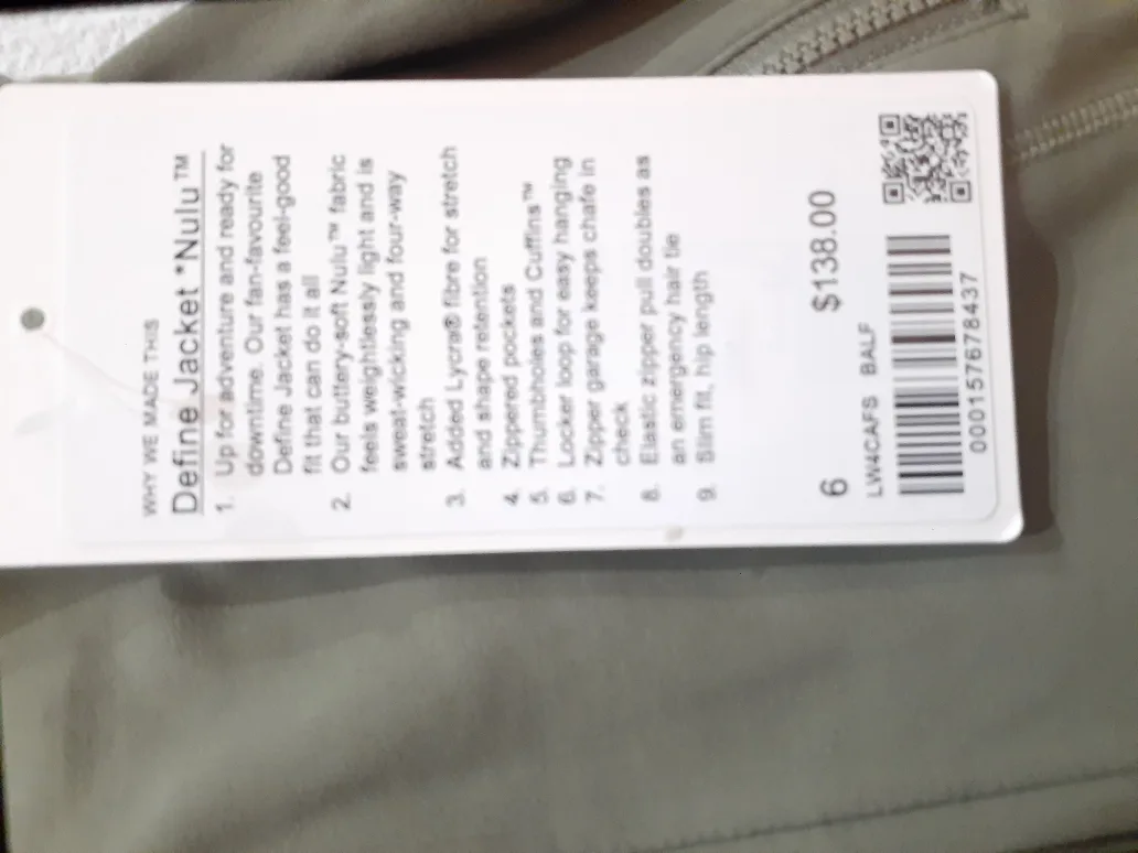 Lululemon Define Jacket *Nulu Size 4 image indicator(4)