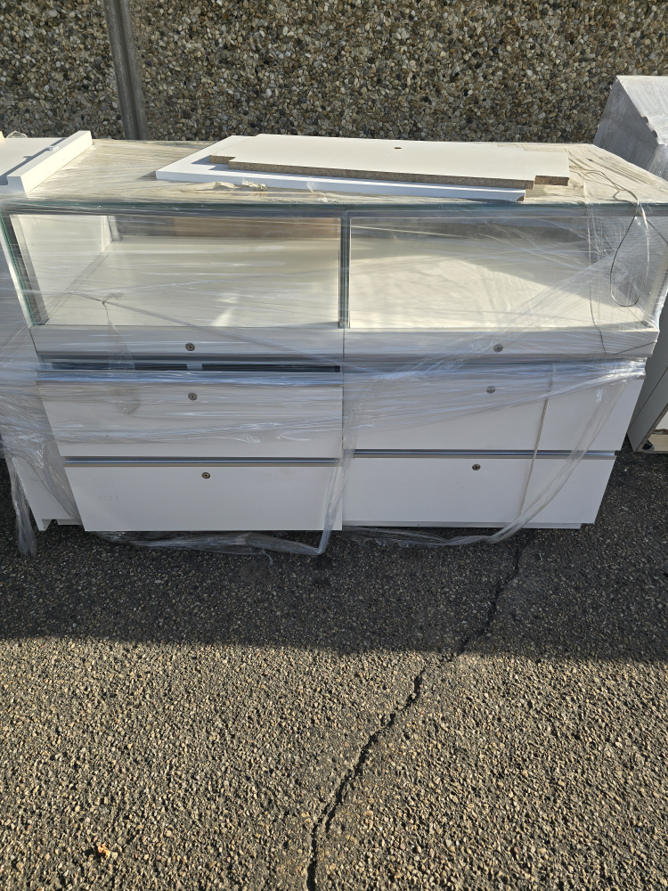 White Display Cabinet with Drawers