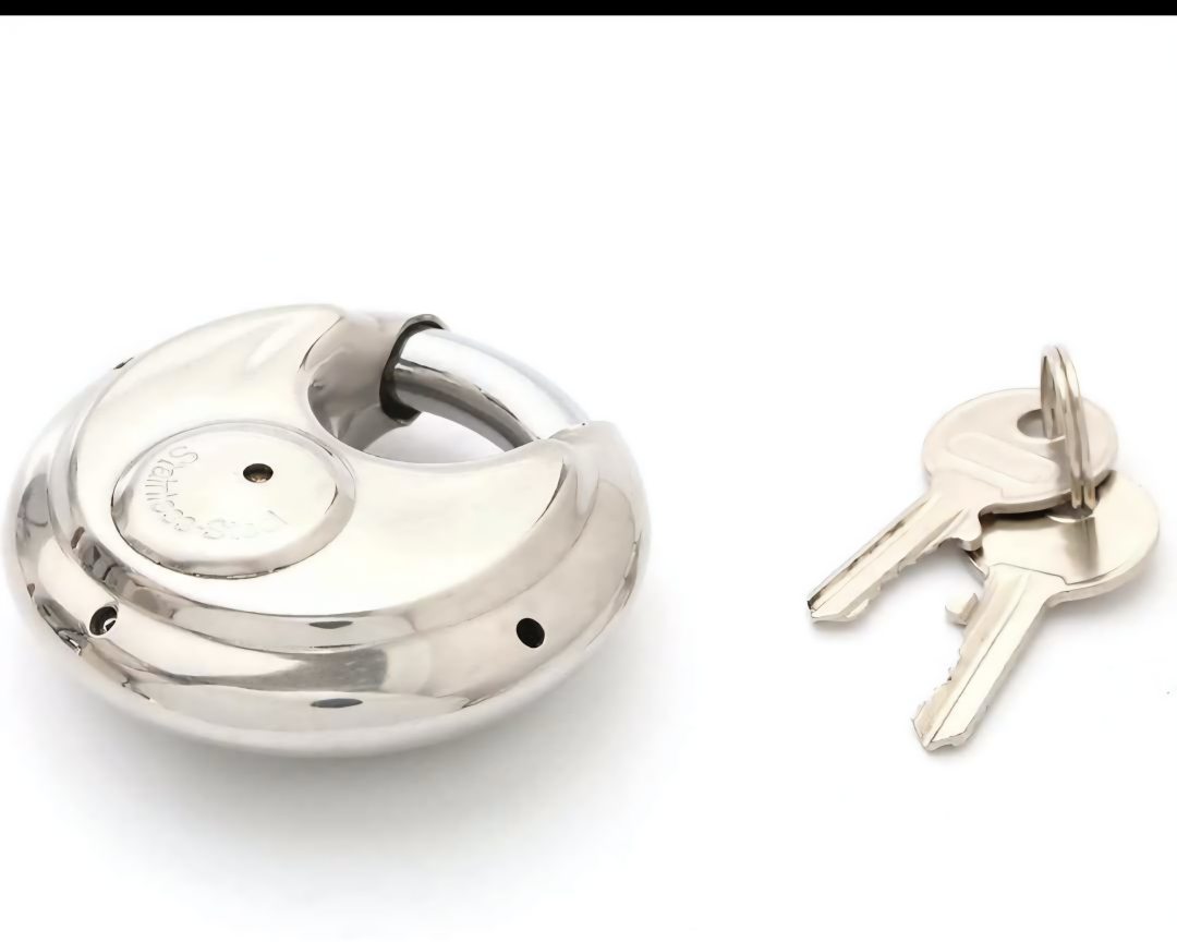 12 Stainless Steel Disc Padlock with Keys