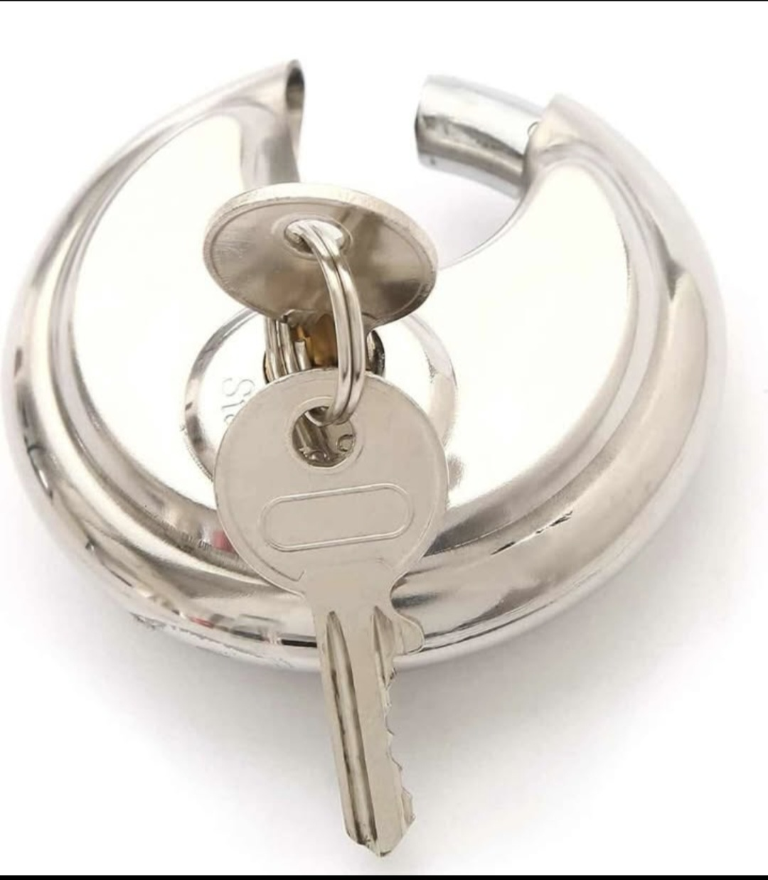 12 Stainless Steel Disc Padlock with Keys - photo 2