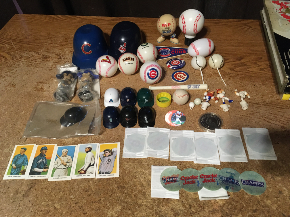 Lot of Vintage Baseball Collectibles Mini Helmets Bobbleheads ++