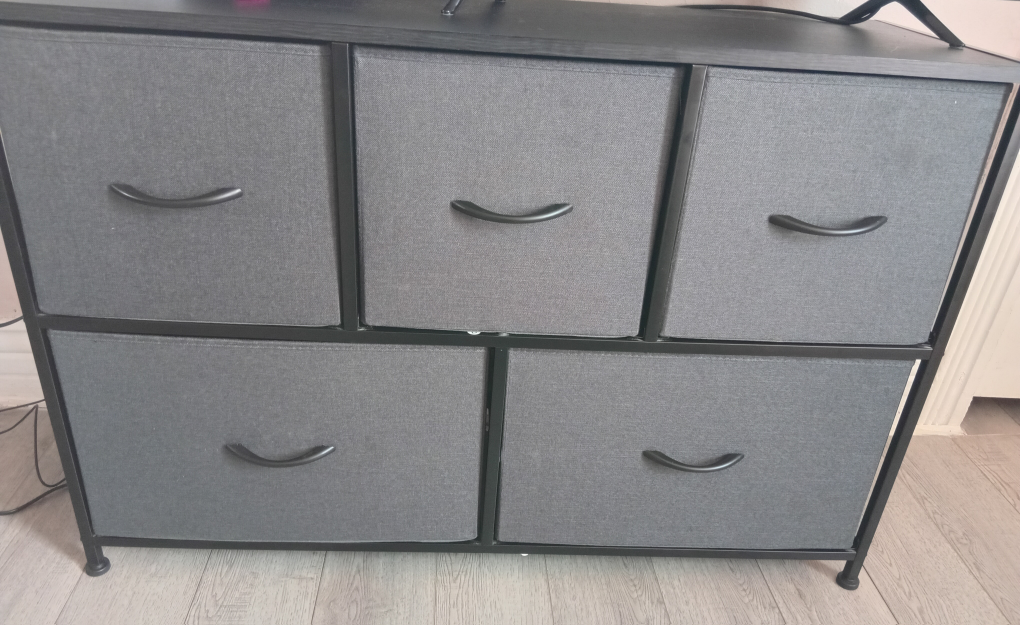 Grey 5-Drawer Storage Dresser