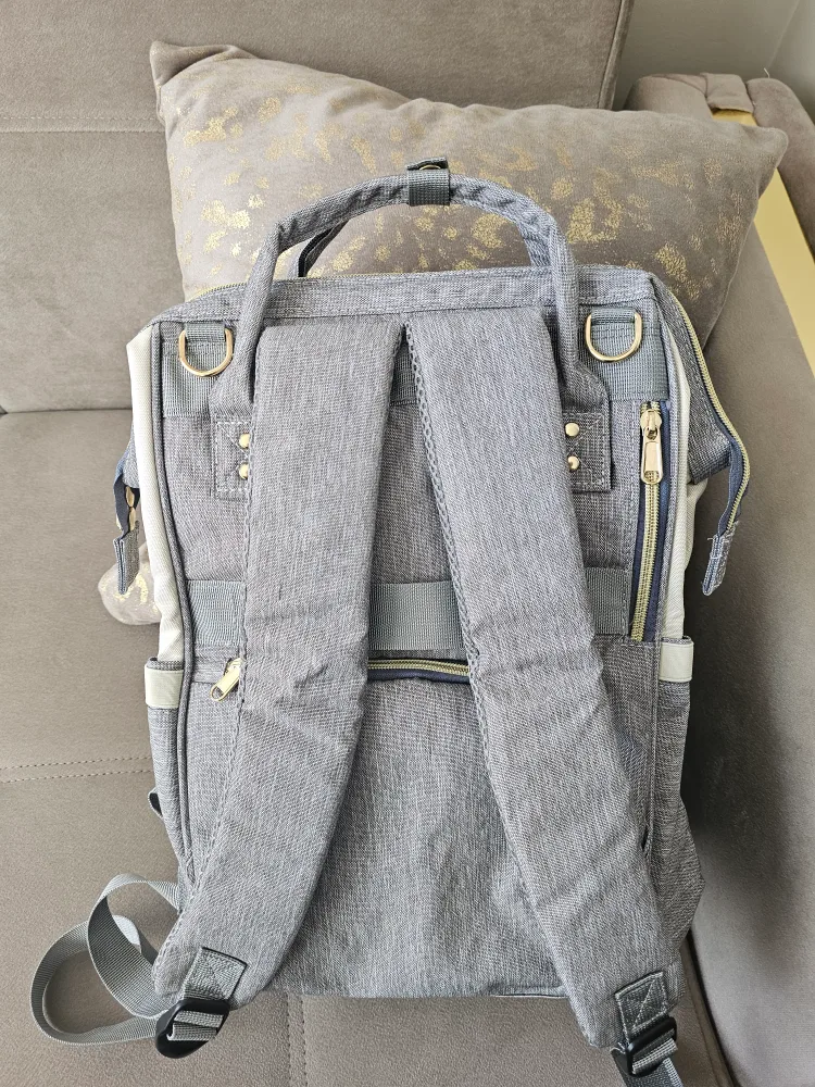 Balcony & Falcon Diaper Bag Backpack - Grey/White image indicator(4)