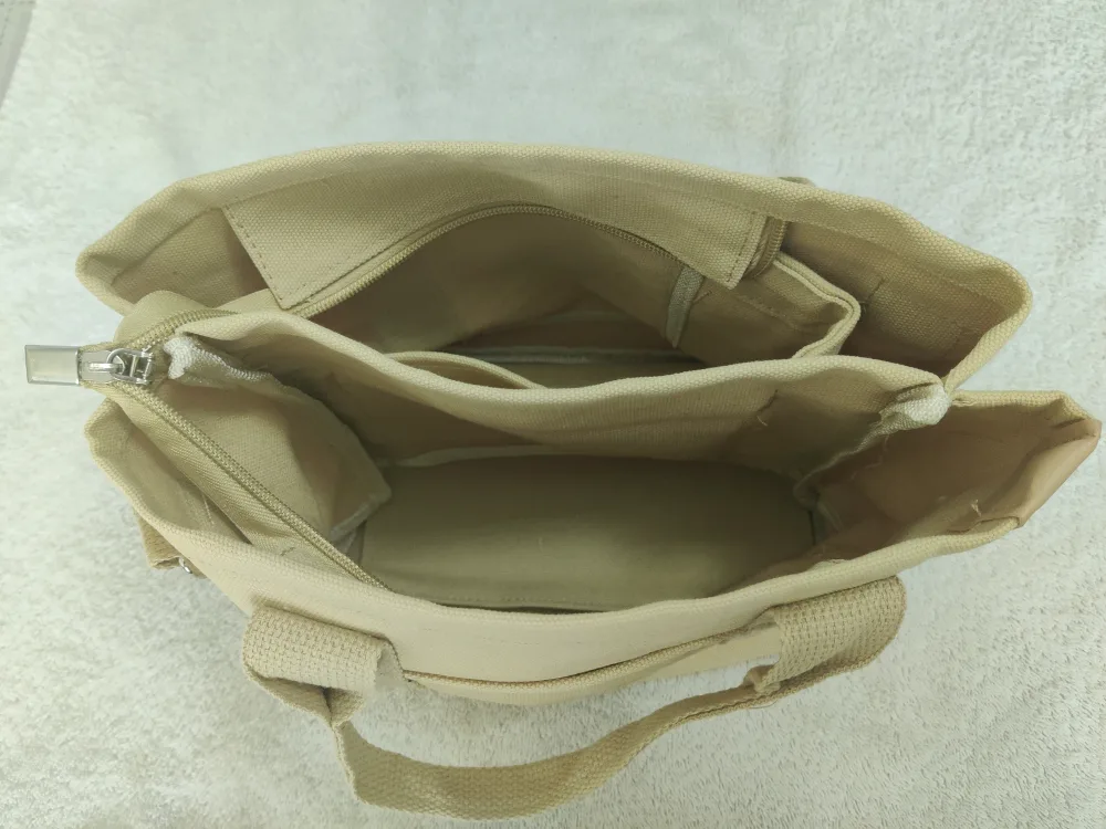 Beige Canvas Tote Bag image indicator(2)