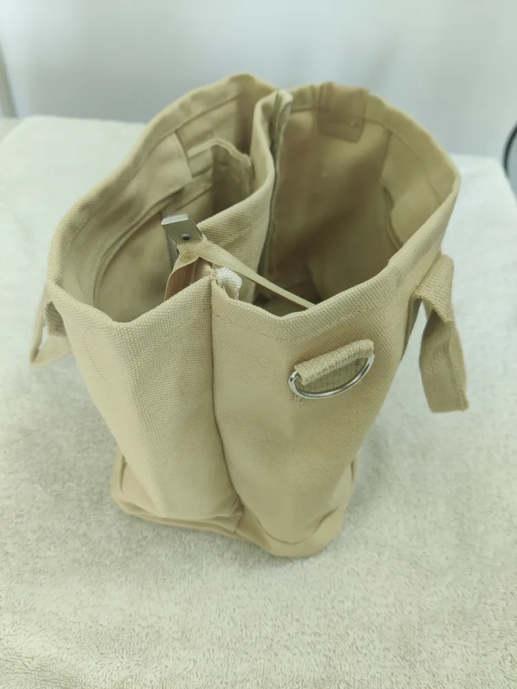Beige Canvas Tote Bag image indicator(3)