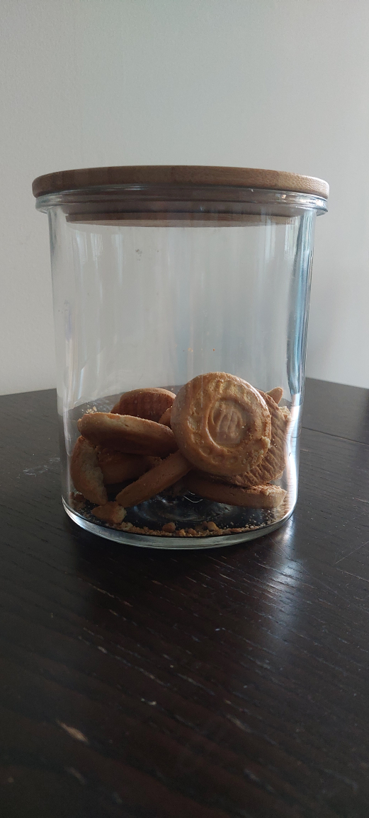 Glass Jar with Wooden Lid for cookies candies...
