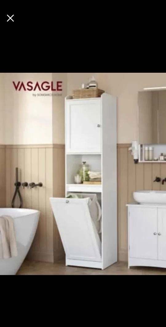 VASAGLE Bathroom Cabinet with Laundry Hamper thumbnail