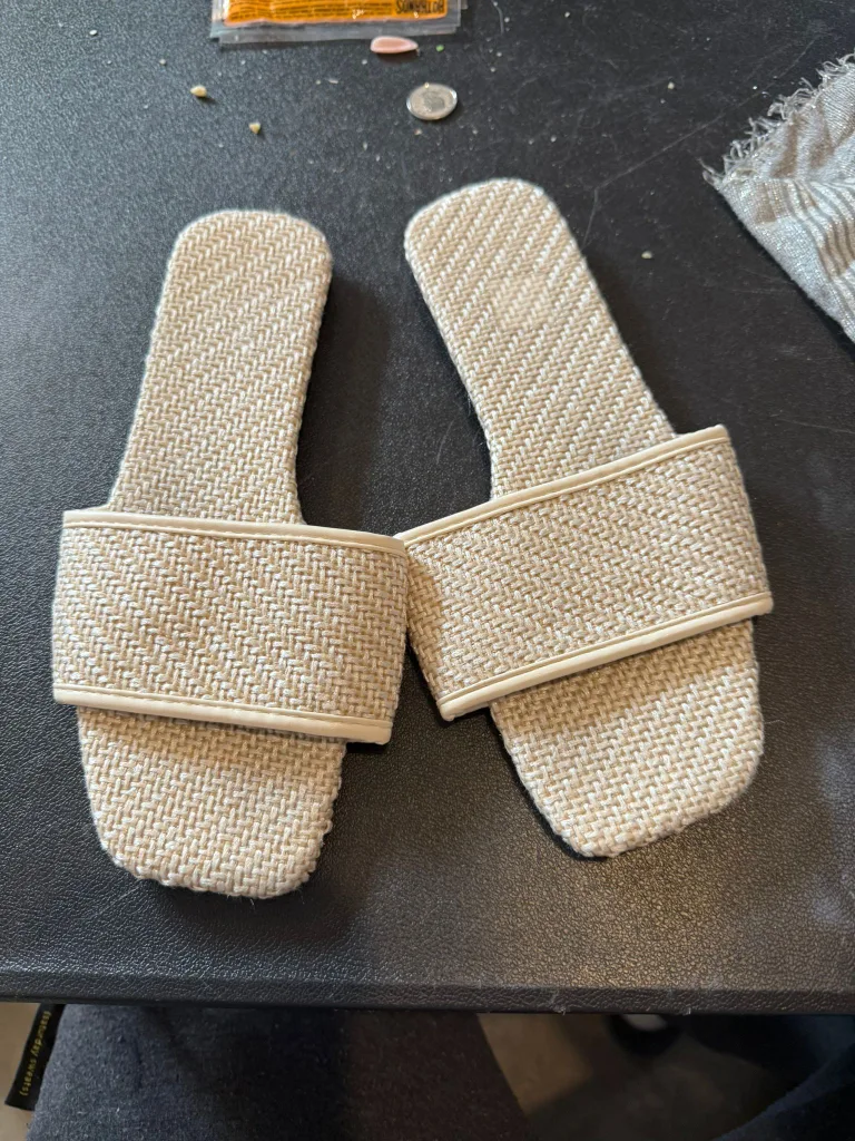 Woven Beige Slides thumbnail