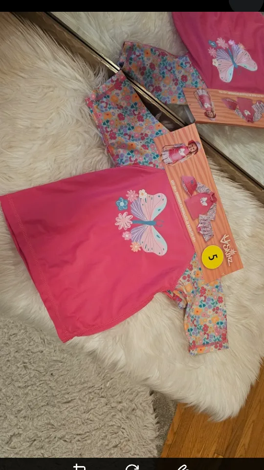 🧡 Brand New * UV Skinz Girl's 3PC Sun & Swim Set - Size 5 image indicator(2)