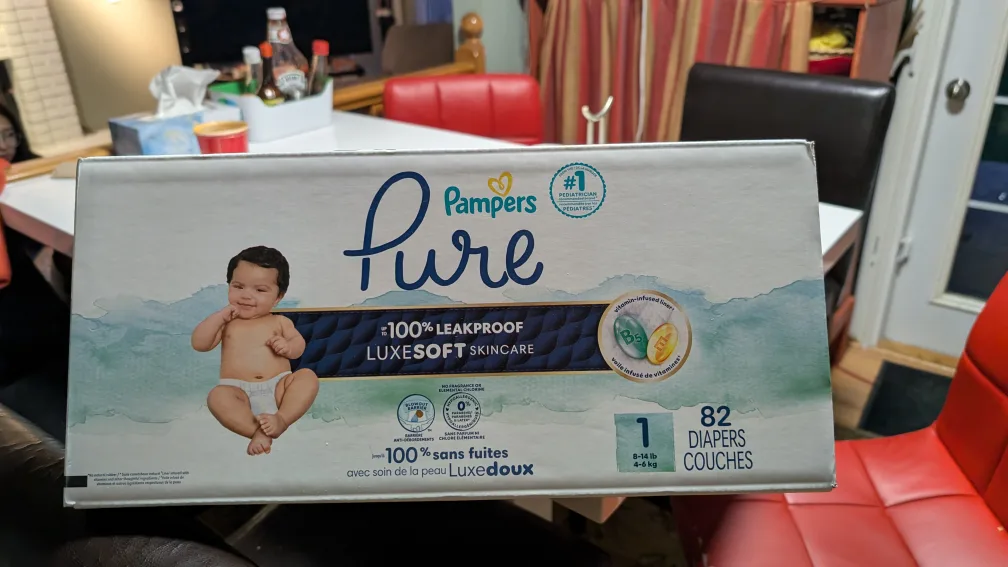 🥕👀-Pampers Pure Diapers Size 1 (82 count) FCFS image indicator(4)
