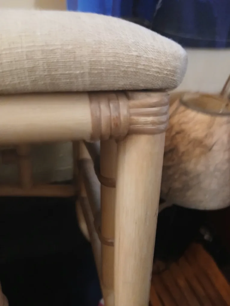 Rattan Bench with Beige Cushion image indicator(3)