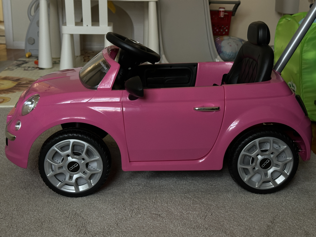 Pink Fiat 500 Ride-On Car