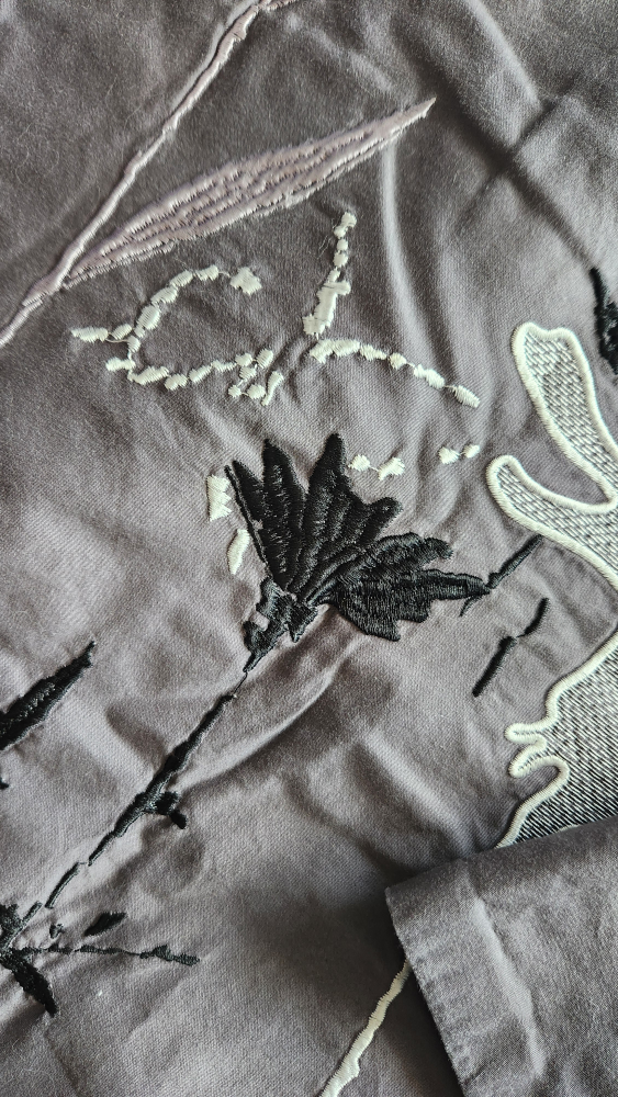 Floral Cotton Duvet Cover with 2 pillowcases grey - photo 2