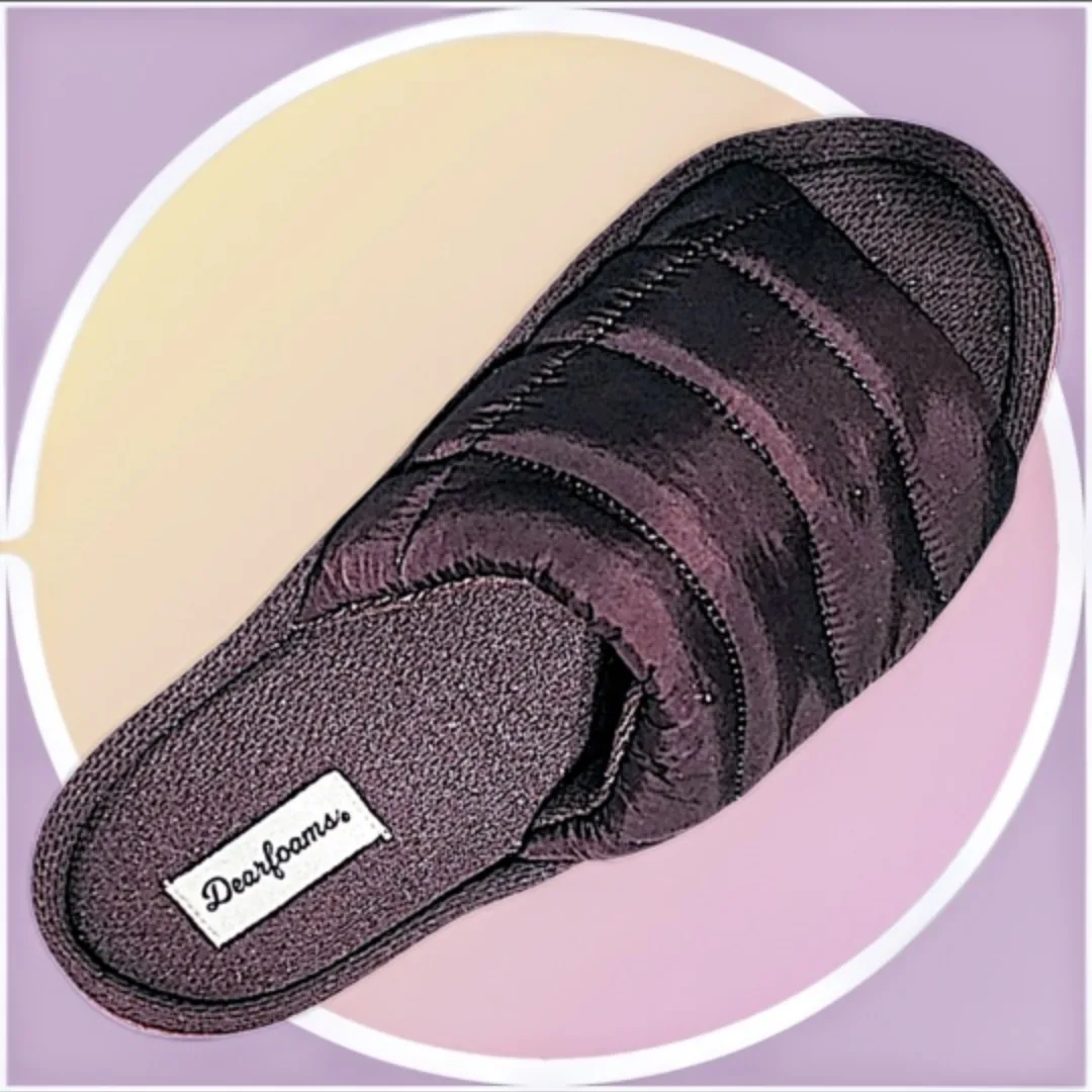 NEW Sz 9 Dearfoam Slippers Dark Plum image indicator(2)
