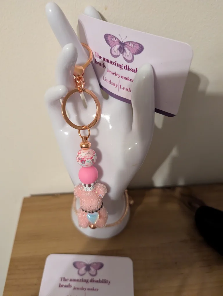 Handmade Bear Keychain by The Amazing Disability Beads thumbnail