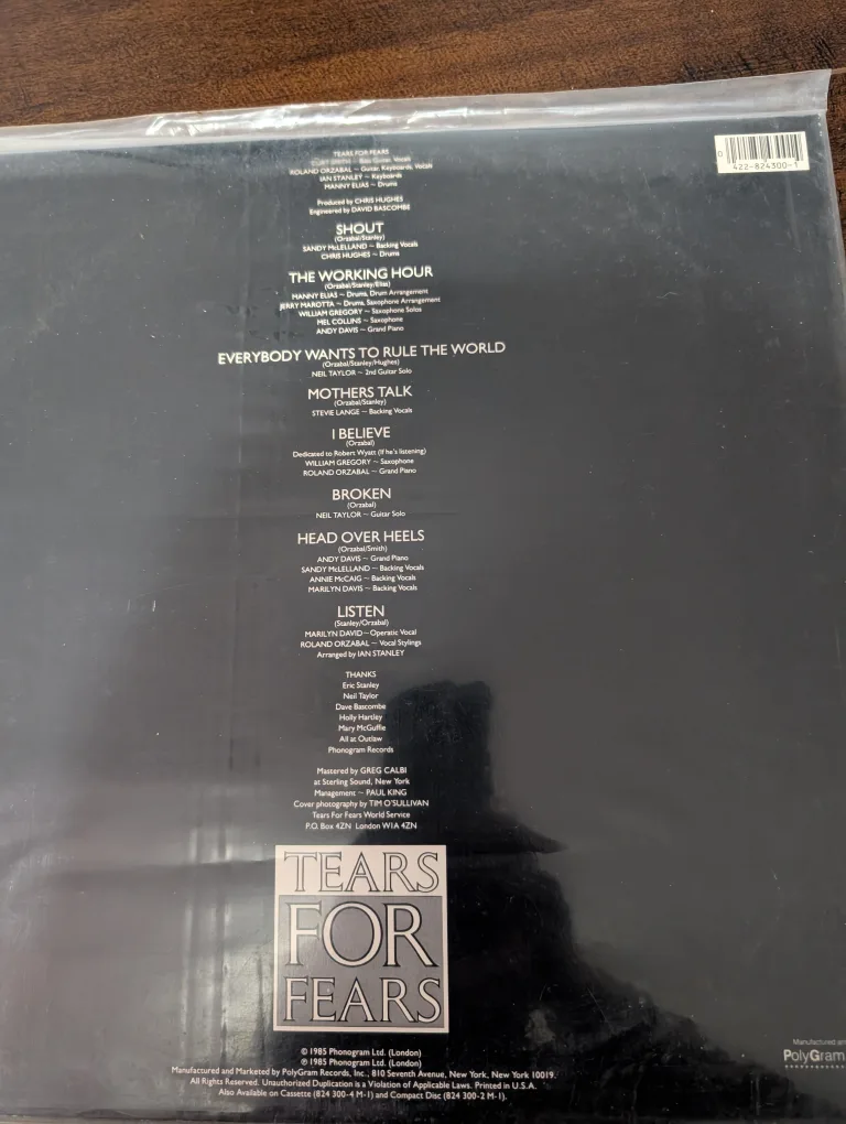 Tears for Fears - Songs From The Big Chair Vinyl thumbnail