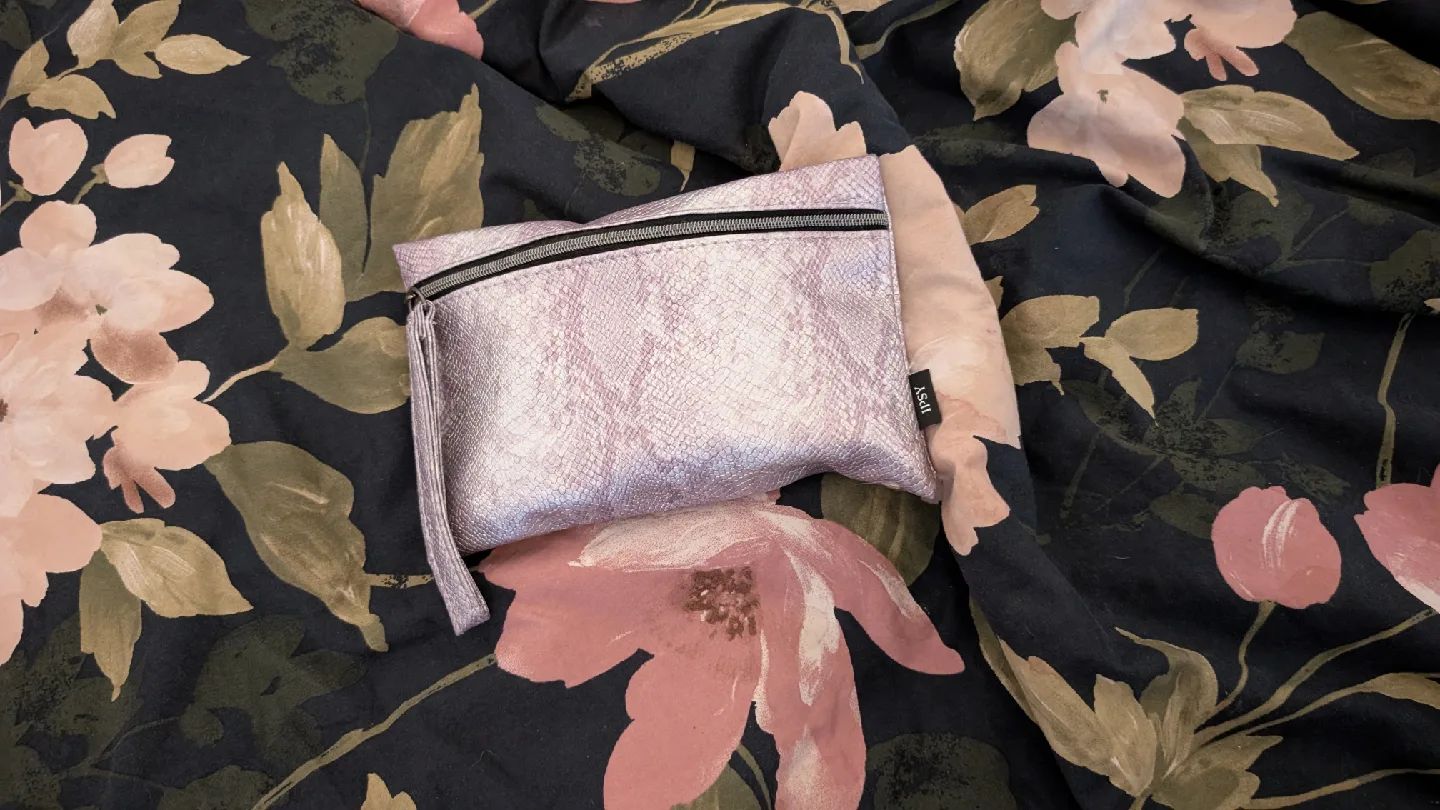 Assali Pouches: Pink Bow, Silver, Black Marble thumbnail