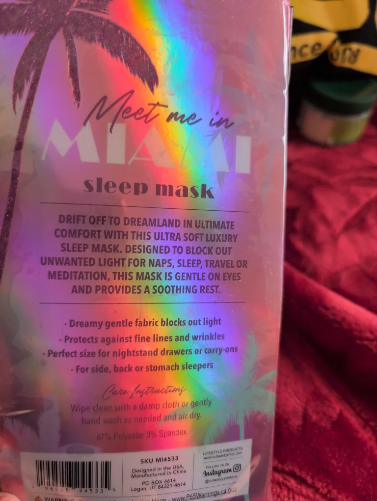 Meet Me In Miami Sleep Mask - New in Package! image indicator(2)