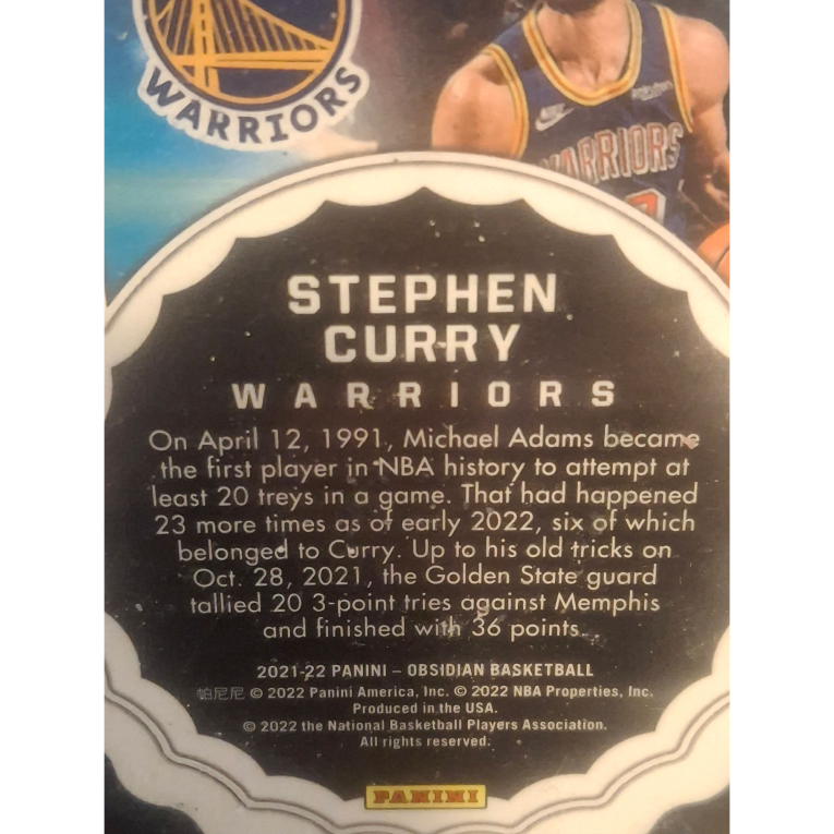 Obsidian Stephen Curry Electric Etch Green Flood Supernova Card - photo 4
