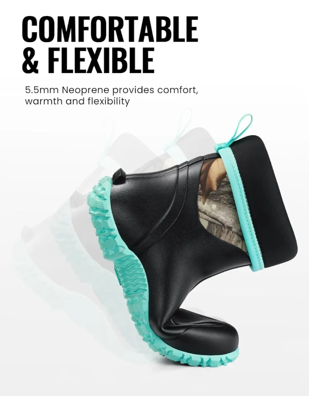 TIDEWE Women's Rubber Boots Size 10 – Next Camo G2 Waterproof image indicator(8)